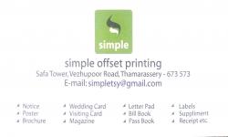 SIMPLE OFFSET PRINTING, PRINTING PRESS,  service in Thamarassery, Kozhikode